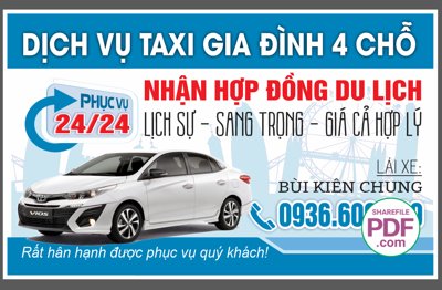 File tranh gốc PSD Card visit Taxi Bùi Kiên Chung file PDF & CDR còn nguyên layer