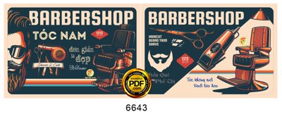 File ảnh Card visit danh thiếp Barbershop Tóc Nam file corel (gốc) dùng in Pano