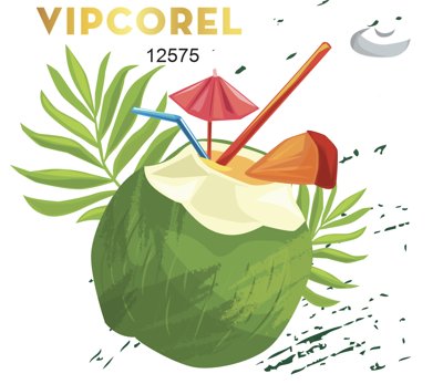 Download file Cocktail dừa tươi xanh non vector (chất lượng in ấn)