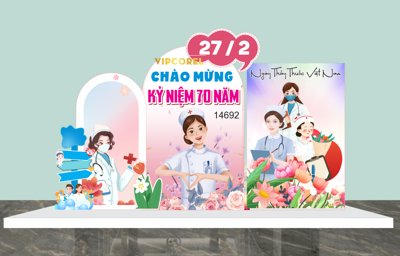 File tranh gốc PSD Decor kỷ niệm ngày thầy thuốc Việt Nam 27-2 #4 còn nguyên layer