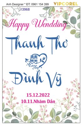 File gốc File corel bảng tên đám cưới #4 vector (in mica) cắt laser
