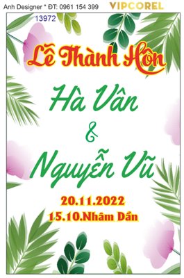 File gốc File corel bảng tên đám cưới #8 vector (PNG) chất lượng cao