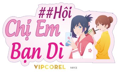 Tải về file tranh gốc File corel hashtag cầm tay #Hội chị em bạn dì (để in quảng cáo)