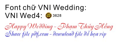 Tải về hình ảnh gốc Font chữ dùng trong đám cưới VNI Wed4 sắc nét
