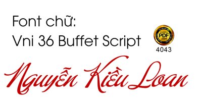 File gốc Font chữ tiếng việt 36 Buffet Script dùng trong thiệp cưới (cho in ấn) độc quyền