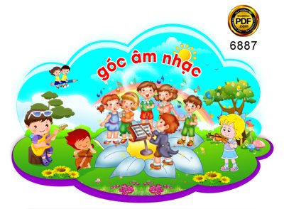 File tranh Góc Âm Nhạc trang trí trường mầm non file corel (ảnh gốc) in trần 3D