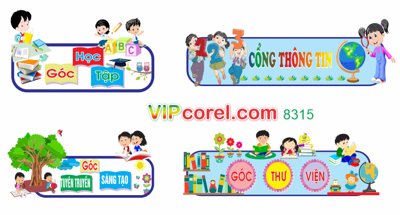 File in ấn Góc trang trí học tập trong lớp học file corel (bản gốc) cao cấp
