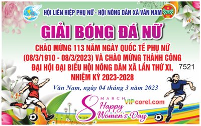 Tải file gốc Giải bóng đá nữ - chào mừng ngày 8/3 file corel (bản PSD) gốc
