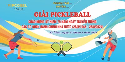 Tải file tranh gốc Giải thi đấu Pickleball chào mừng kỷ niệm file corel chất lượng cao