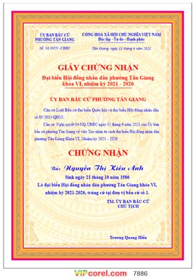 File in ấn Giấy chứng nhận đại biểu HĐND phường Tân Giang chuyên nghiệp