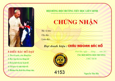 Tải file Giấy chứng nhận danh hiệu cháu ngoan Bác Hồ #2 file corel (gốc) chủ đề phong thủy