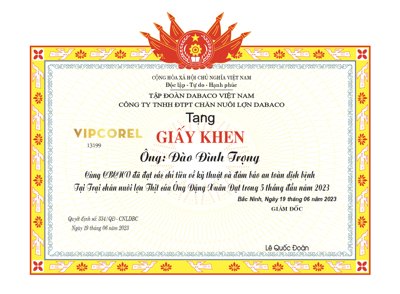 File gốc Giấy khen chăn nuôi lợn Dabaco vector (trang trí) phòng ngủ