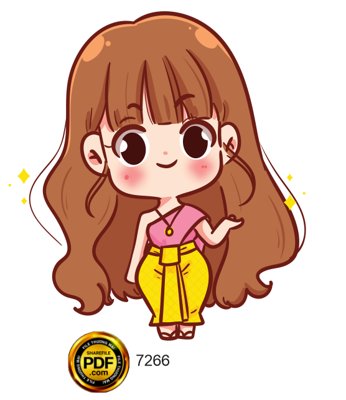 Tải file gốc Graphichs Chibi cô gái tóc dài dễ thương file corel (bản PSD) còn layer