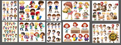 File tranh Happy children on a white background in a vector (gốc) chủ đề trừu tượng