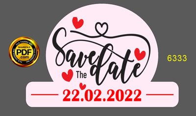 Tải file Hashtag đám cưới "Save the date" file cdr x7 (ảnh gốc) in tráng gương
