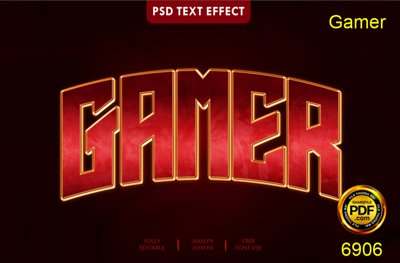 File gốc Hiệu ứng chữ PSD - Gamer file photoshop (phong cách) châu Âu