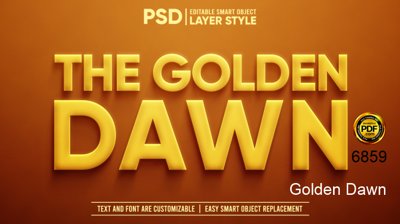 File ảnh gốc Hiệu ứng chữ PSD - Golden Dawn file PSD (chuyên in mica)