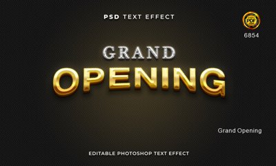 File tranh Hiệu ứng chữ PSD - Grand opening file PSD (bản gốc) treo phòng ăn