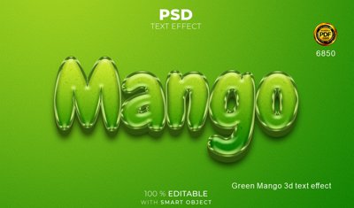 File tranh Hiệu ứng chữ PSD - Green mango 3D file PSD (bản gốc) trang trí văn phòng
