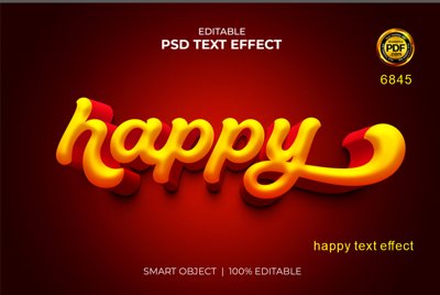 File in trần Hiệu ứng chữ PSD - Happy text effect file PSD (file gốc) phong thủy