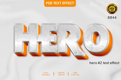 Tải file gốc Hiệu ứng chữ PSD - Hero #2 text effect file PSD (in bạt) quảng cáo