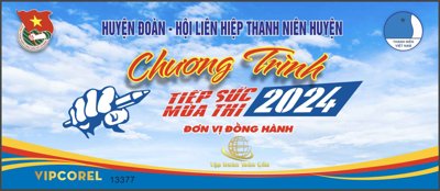 Download file tranh PSD Huyện Đoàn chương trình tiếp sức mùa thi 2024 corel để chỉnh sửa