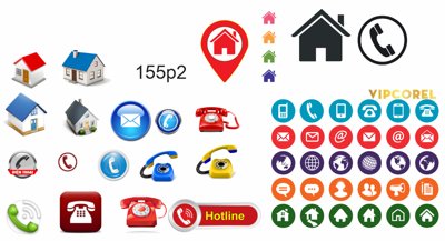 File gốc Icon địa chỉ số điện thoại vector file corel (chủ đề hiện đại) trang trí