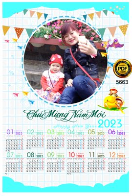 File gốc Lịch treo tường Chúc mừng năm mới 2023 #14 corel (vector) cho in ấn