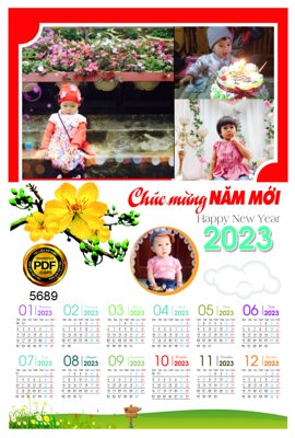 Download file Lịch treo tường Chúc mừng năm mới 2023 #40 corel (gốc) cho xưởng in