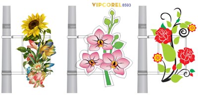 Tải file Led hoa trang trí cột đèn đường #13 file corel (gốc) làm file quảng cáo