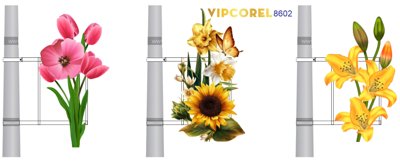 Download file gốc Led hoa trang trí cột đèn đường #22 file corel (in mica) trong suốt