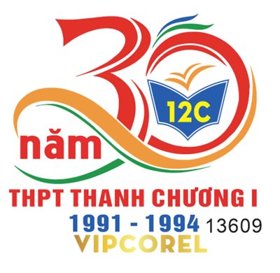 File tranh Logo 30 năm trường THPT Thanh Chương I file corel (gốc) chủ đề trẻ em