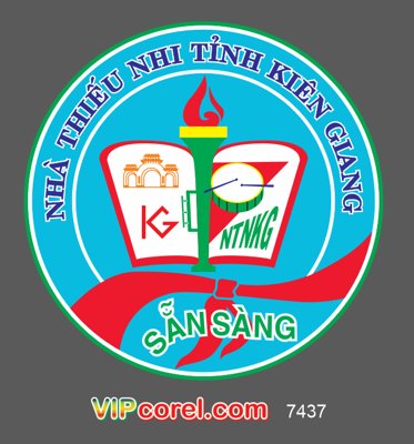 File gốc Logo Nhà thiếu nhi tỉnh Kiên Giang file vector corel (in lụa) họa tiết 3D