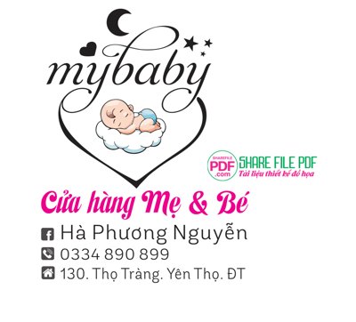 Tải file Logo cửa hàng mẹ và bé Hà Phương Nguyễn file vector PDF (gốc) làm tranh treo tường