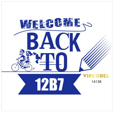 File tranh in trần 3D Logo họp lớp Welcome Back to school file corel (ảnh gốc)