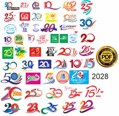 File tranh Logo số năm họp lớp - kỷ yếu file vector CorelDRAW x5 (ảnh gốc) in trần xuyên sáng