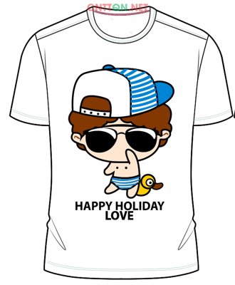 File in ấn Mẫu áo thun "Happy holiday love" file thiết kế CDR (bản gốc) sắc nét