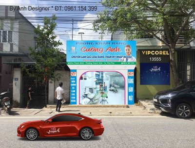 File tranh Mẫu biển quảng cáo Phòng khám răng nha khoa file corel (gốc) in trên kính