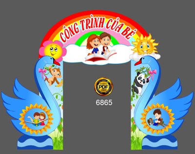 Tệp tin gốc Mẫu cổng khu công trình của bé file coreldraw x7 (dùng cho in ấn) chuyên nghiệp