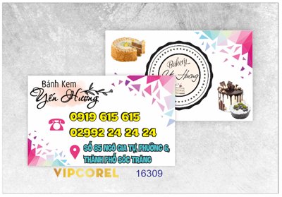 Download file gốc Mẫu danh thiếp Bánh Kem Yến Hương #2 (độ nét cao)