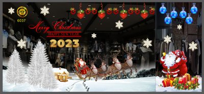 File tranh Mẫu decal dán kính lễ giáng sinh 2023 #2 file corel (ảnh gốc) cho in ấn kỹ thuật số