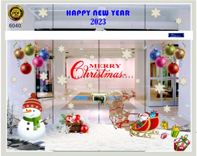 Tải file gốc Mẫu decal dán kính lễ giáng sinh 2023 #5 file corel (in không vỡ ảnh)