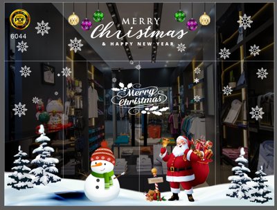 File tranh Mẫu decal dán kính lễ giáng sinh 2023 #9 file corel (gốc) chủ đề trẻ em