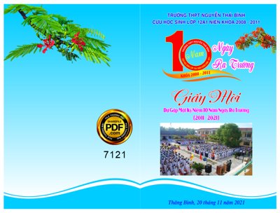 File ảnh Mẫu giấy mời 10 năm ngày ra trường THPT (gốc) in poster