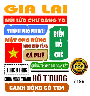 File in mica Mẫu in áo du lịch tỉnh Gia Lai file corel (bản gốc) sắc sảo