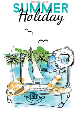 Mua file gốc Mẫu in áo mùa hè Summer Holiday file Illustrator (PSD) tại Filetranh.com