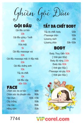 File in trần Mẫu menu ghiền gội đầu massage file corel (bản gốc) trời sao