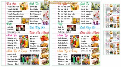 File tranh gốc PSD Mẫu menu trà sữa nền trắng đơn giản file CDR còn nguyên layer