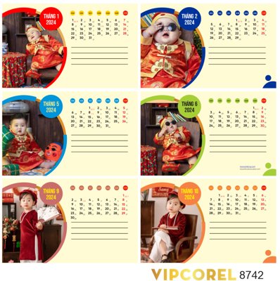 File ảnh Mẫu thiết kế lịch tết để bàn Giáp thìn 2024 (gốc) cho trang trí nội thất