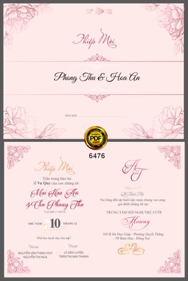 File tranh Mẫu thiết kế thiệp mời wedding hiện đại 2023 #7 (gốc) in backlit film
